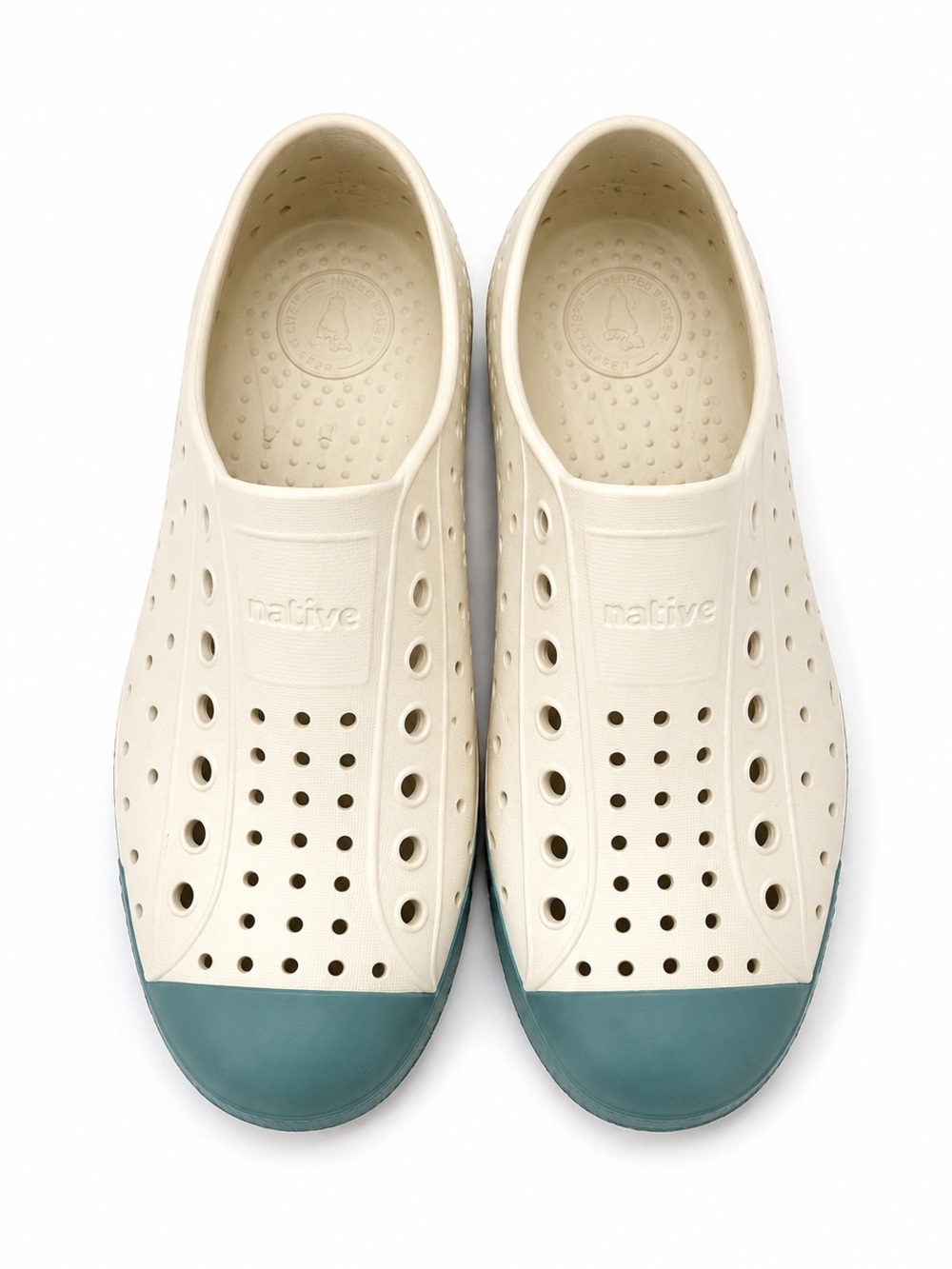 Native Jefferson Sugarlite Slip-On Waterproof Sneakers Bone Sage Green Kids 2